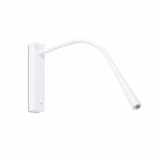 Netlighting Flin Adjustable LED Wall Reading Light, White, 3W, 3000K Warm White