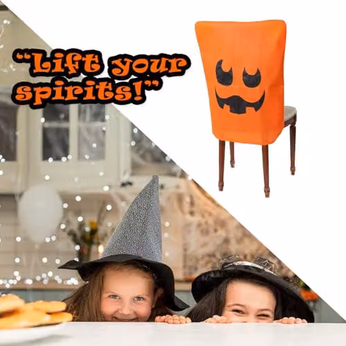 VFM e-Store Halloween Party Dining Chair Covers in Orange, W/D/H: 65 x 50 x 50 cm – 6