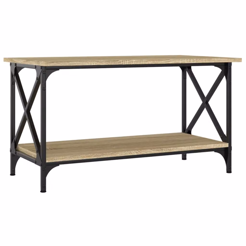 Berkfield Home Sonoma Oak Coffee Table in Brown, W/D/H: 80 x 45 x 45 cm – 2