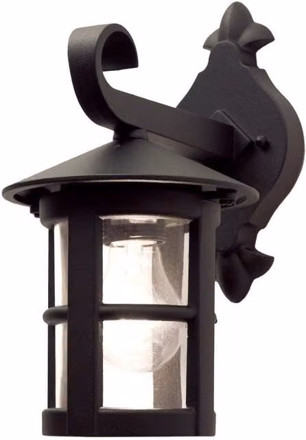 Netlighting Hereford Black Outdoor Wall Lantern Light with E27 Socket and IP43 Rating