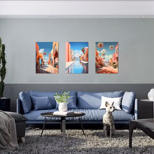 Simpa Paradise Road 3 Panel Multicolour Canvas Wall Art – 2