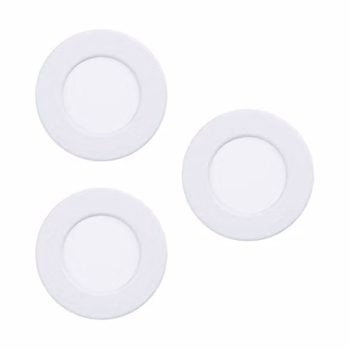 Loops 3 Pack White Metal Flush Ceiling LED Downlights, 3000K Warm White, 2.7W