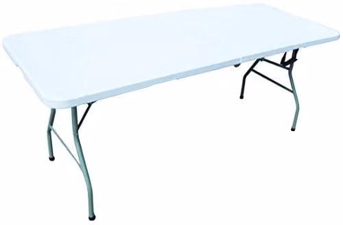 Hamble White Heavy Duty Rectangular Folding Table W/D/H: 150 x 75 x 74 cm