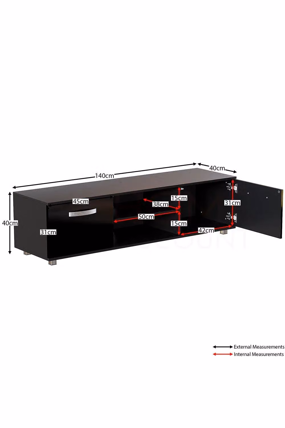 Vida Designs Cosmo 2 Door TV Unit in Black – 2