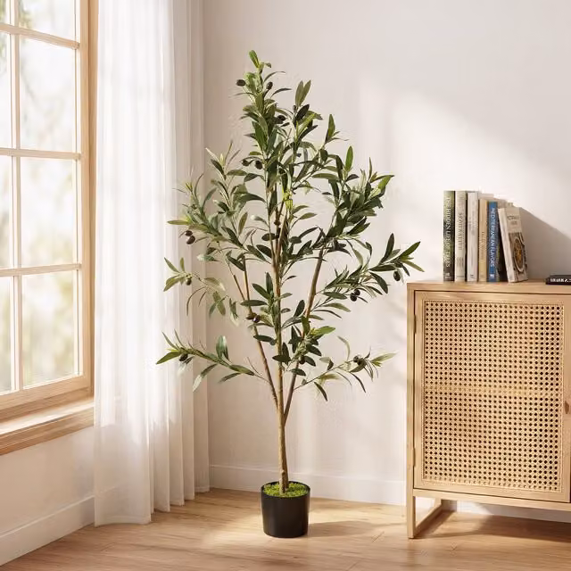 HOMCOM 120 cm Green Silk Mediterranean Olive Tree