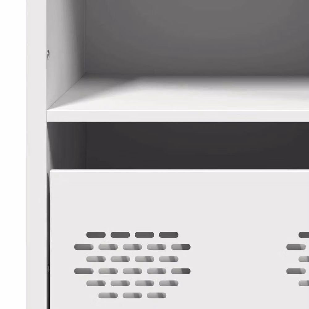 Berkfield Home Highboard in White Steel, W/D/H: 68 x 39 x 103.5 cm – 3