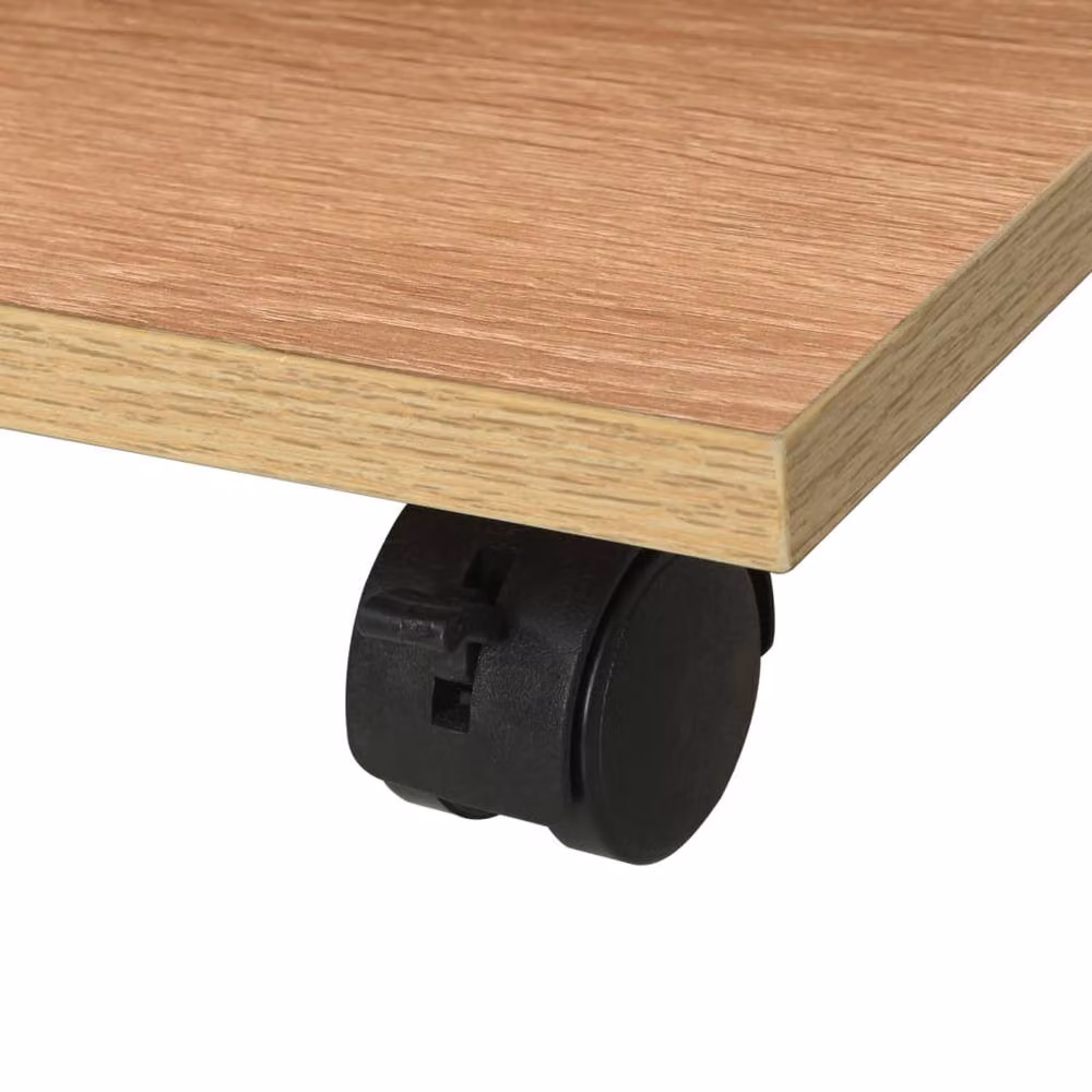 Berkfield Home Rolling Oak Shelf in Light Brown, W/D/H: 50 x 35 x 42 cm – 3