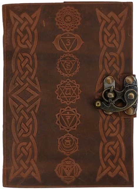 KDMK Handcrafted Seven Chakras Softcover Leather Journal in Brown