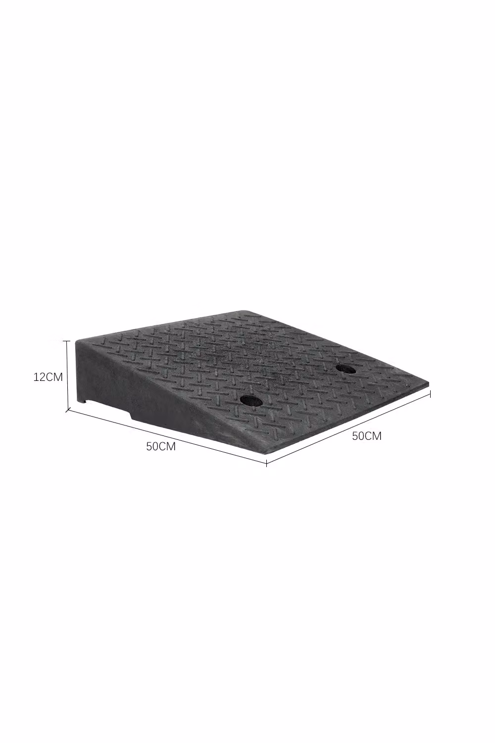 Living and Home Black Rubber Kerb Ramp, W/D/H: 50 x 50 x 12 cm – 6