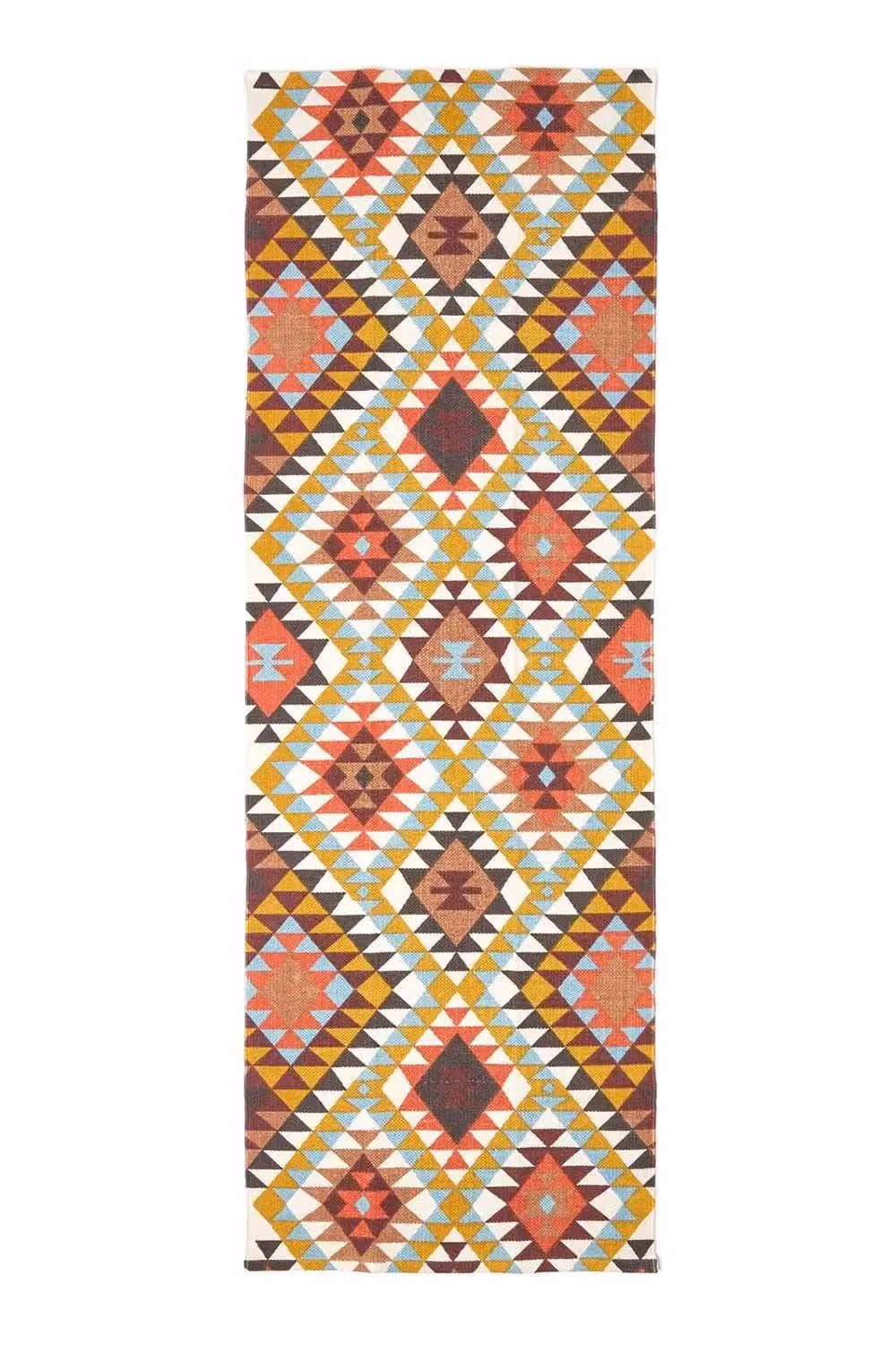 Homescapes Oslo Multi Colour Cotton Diamond Pattern Hall Runner, W/D/H: 66 x 200 cm – 3