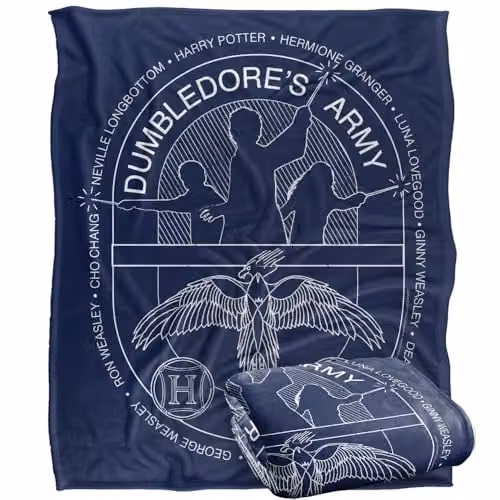 LOGOVISION Harry Potter Dumbledore's Army Circle Line Art Super Soft Fleece Throw Blanket, Multicolour, W: 152 cm, D: 127 cm – 1