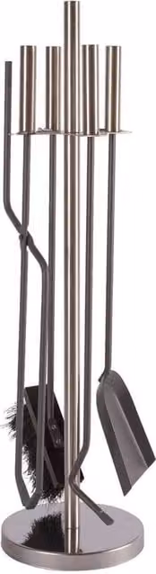 Havendro Petworth 5-Piece Fireside Wood Burner Companion Tool Set in Silver