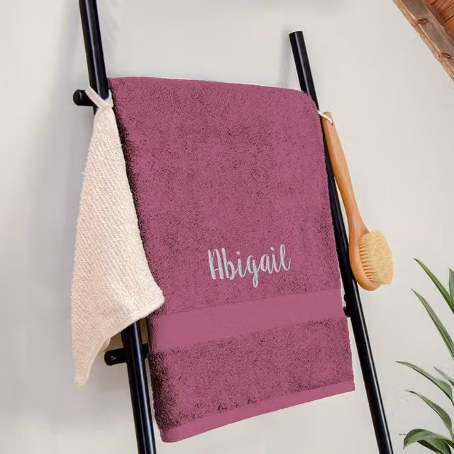 Duncan Stewart Personalised Luxury Cotton Bath Sheet in Purple