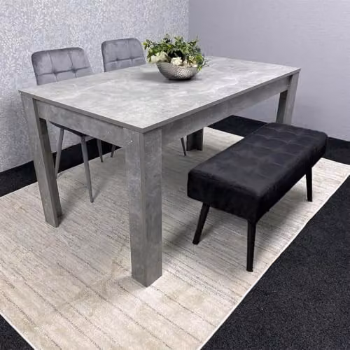 KOSY KOALA Grey Wooden Dining Set with Rectangular Table, 2 Chairs and 1 Bench