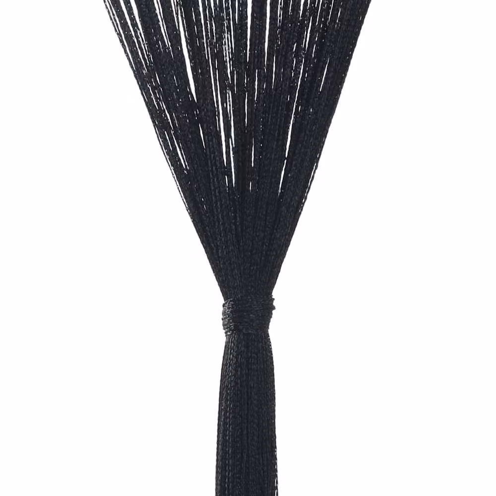 Berkfield Home String Curtains, 2 Pack, Black, W: 100 cm, H: 250 cm – 2