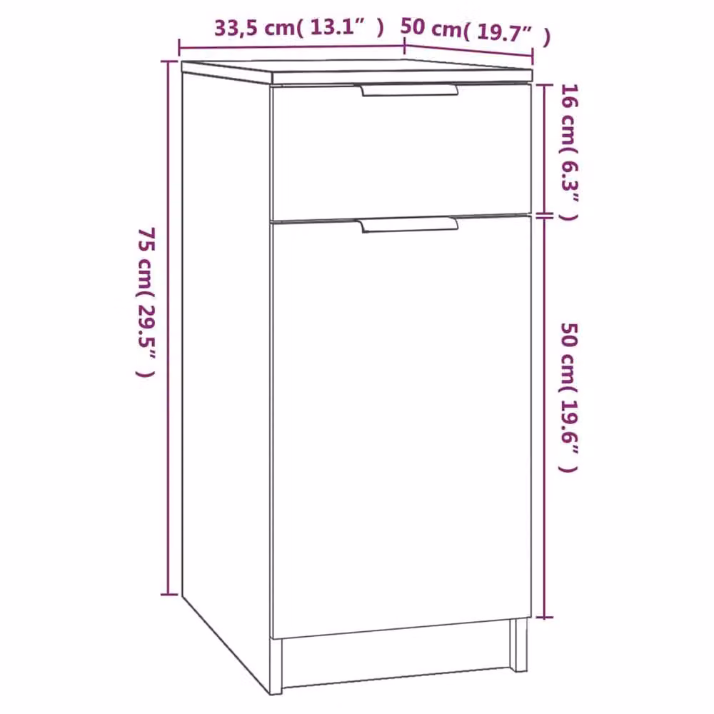 Berkfield Home Desk Cabinet in Smoked Oak Brown, W/D/H: 33.5 x 50 x 75 cm – 4