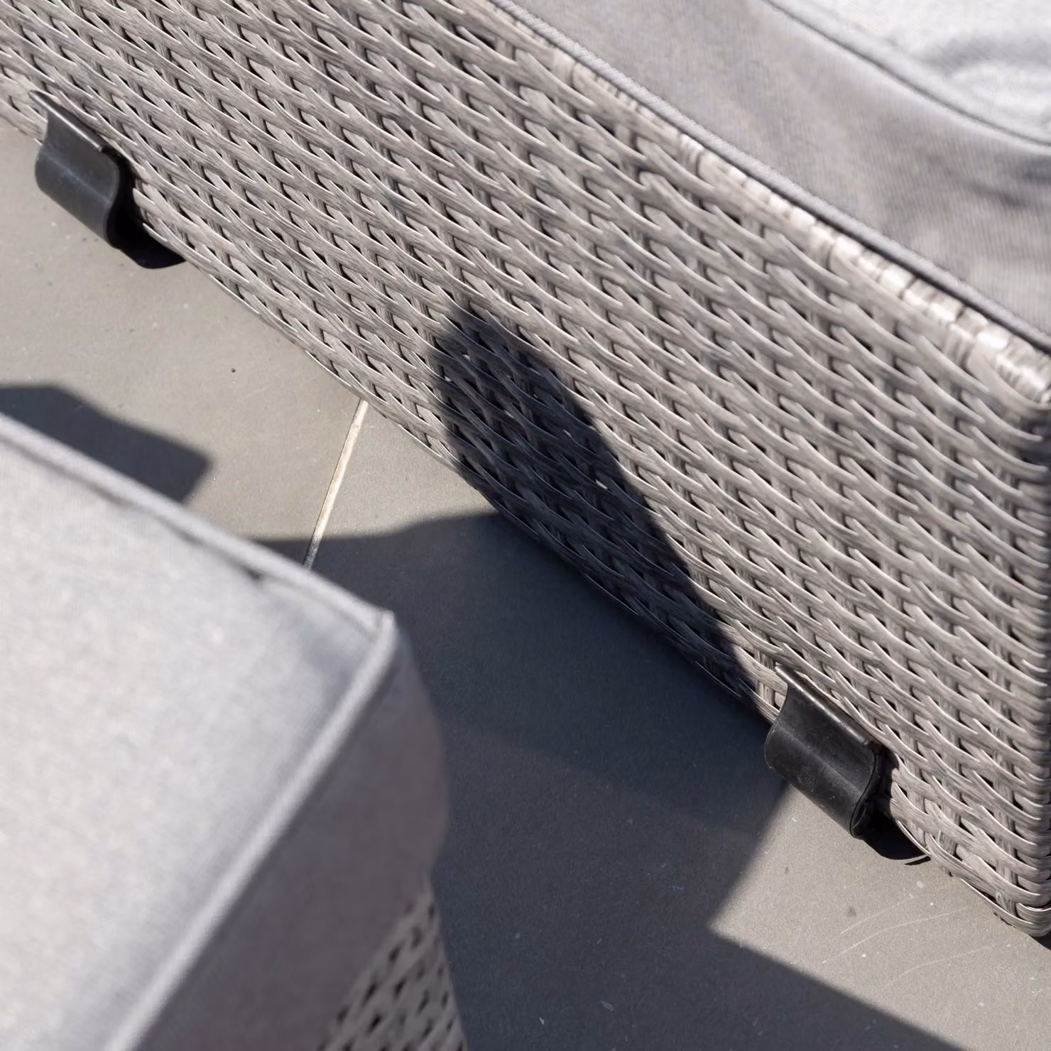 Artemis Home Della Grey Polyrattan L-Shape Corner Garden Sofa with Matching Ottoman and Cushions W/D/H: 215 x 140 x 73 cm – 5