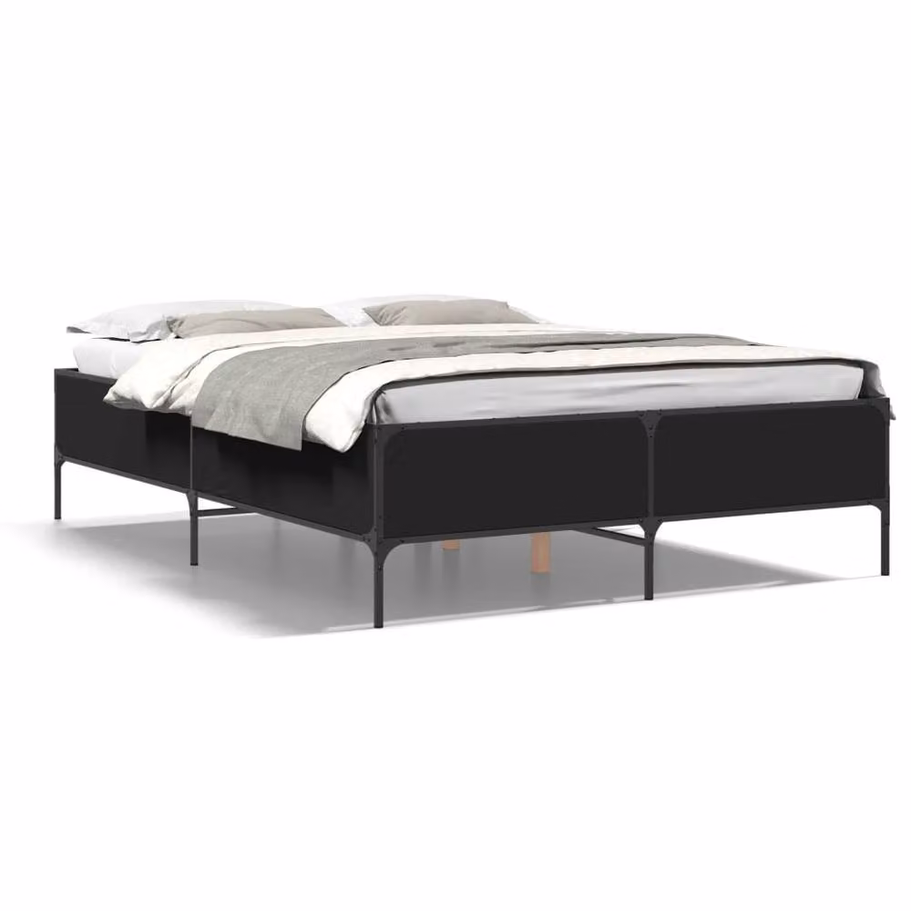 Berkfield Home Durable Bed Frame in Black, W/D/H: 140 x 200 x 44 cm – 3