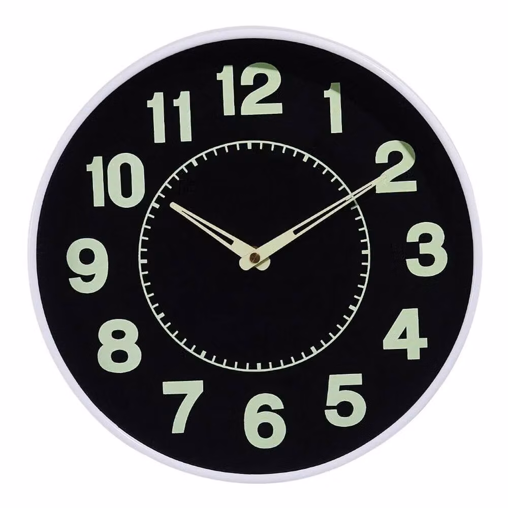 KORVIXA White and Black Illuminated Digital Round Wall Clock, Diameter: 30.48 cm – 1