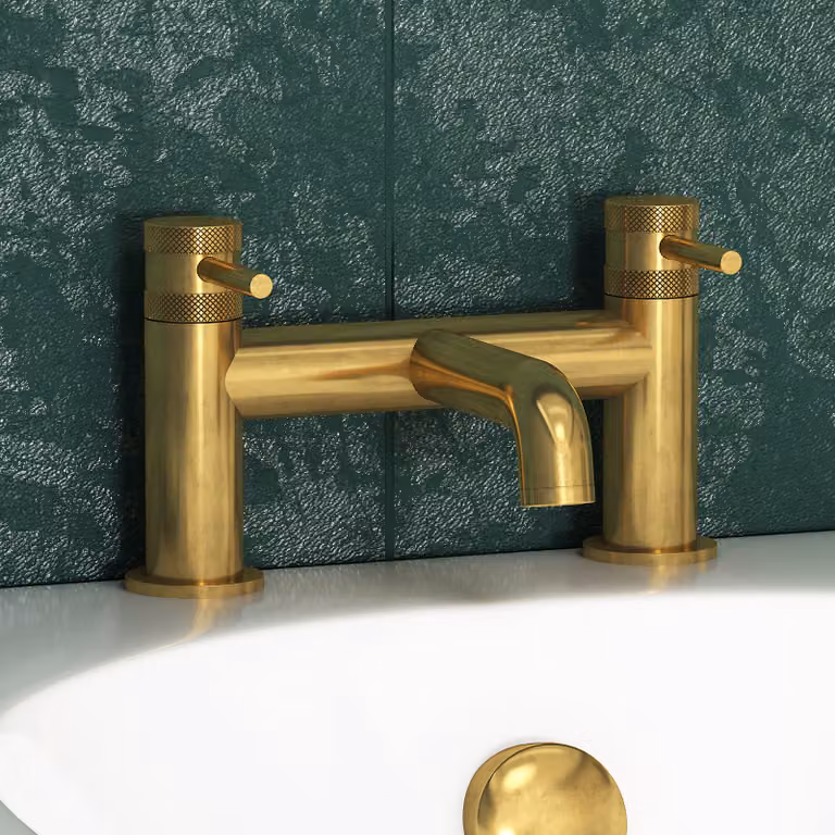 Royal Bathrooms Core Single Lever Deck Mounted Bath Filler Tap in Brushed Brass