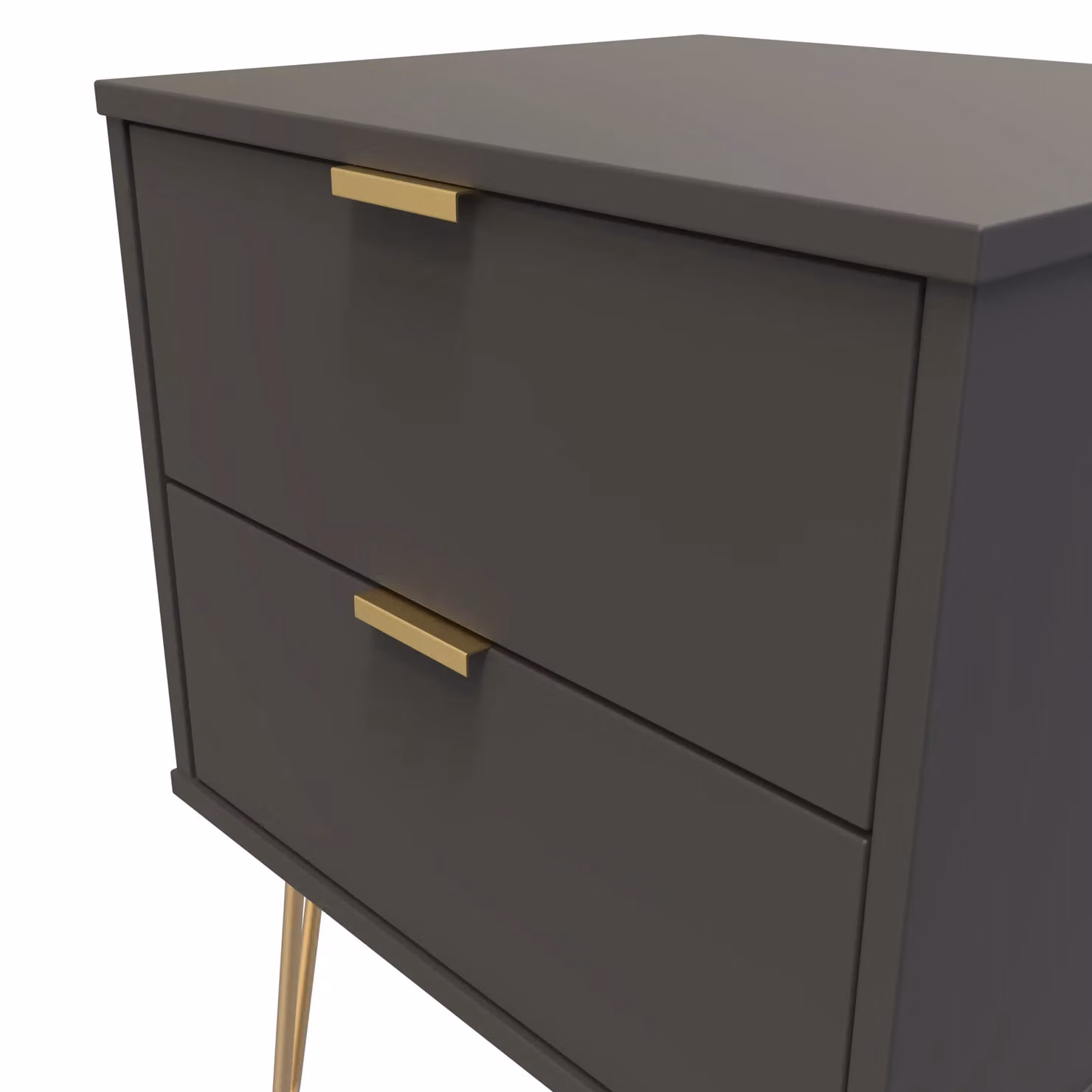 2 U Fuji 2 Drawer Bedside Cabinet in Dark Grey, Ready Assembled – 3