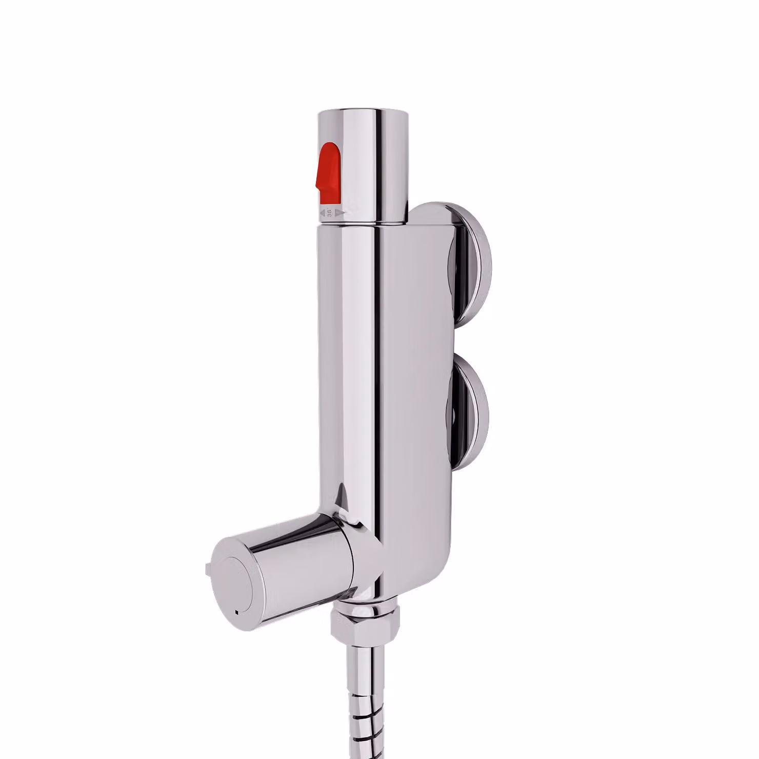 Nes Home Mini Vertical Thermostatic Shower Mixer Valve in Metallic Silver – 2