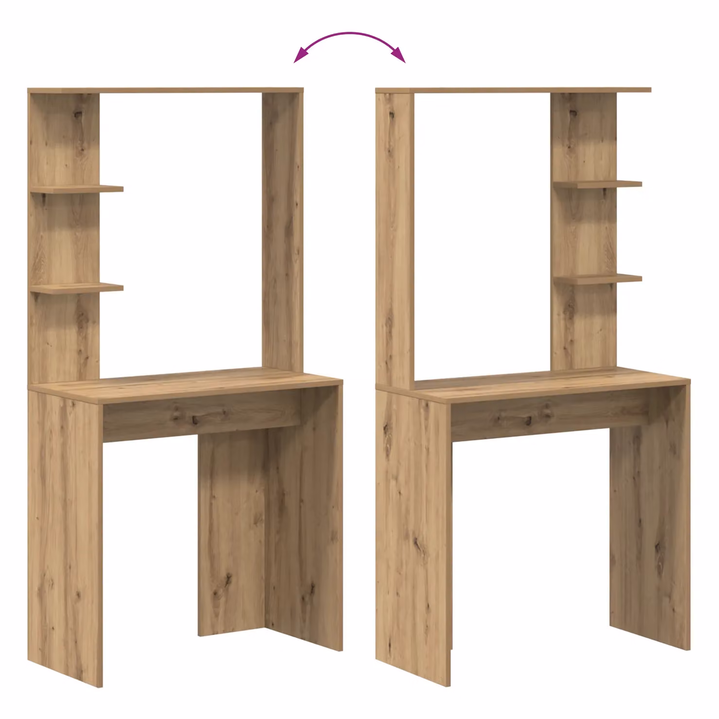 Berkfield Home Artisan Oak Writing Desk in Brown Engineered Wood – 4