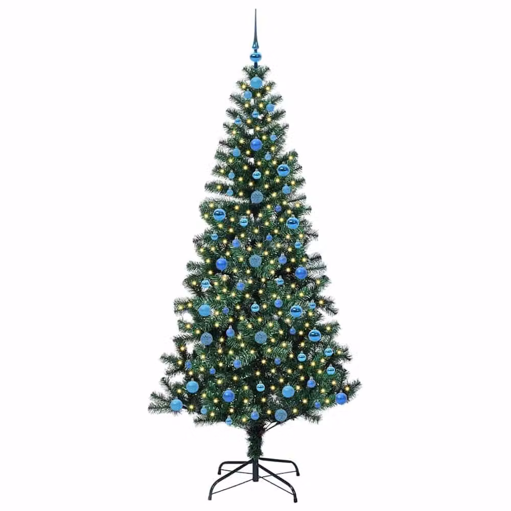 Berkfield Home Pre-lit Artificial Christmas Tree in Green, Height: 210 cm – 3