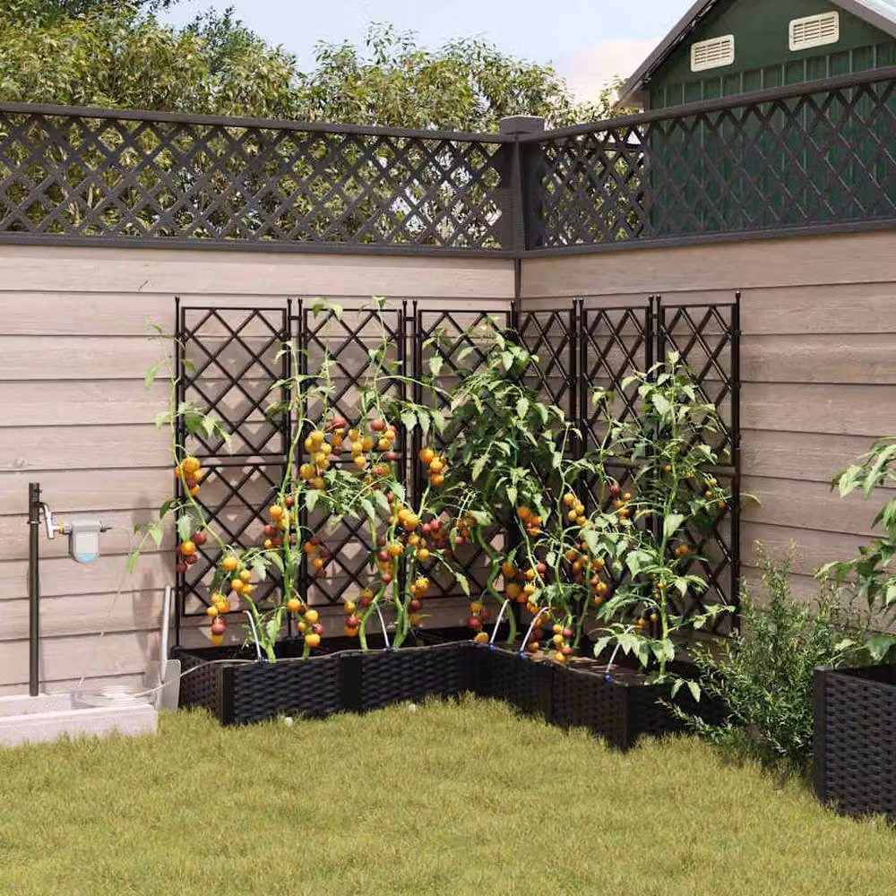 Berkfield Home Garden Planters with Water Irrigation System, 5 Piece Set, Black – 2