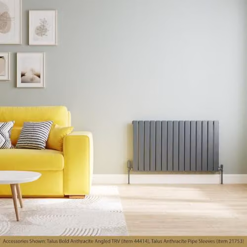 Typhoon Anthracite Flat Tube Horizontal Designer Radiator, W: 102 cm, H: 60 cm – 3
