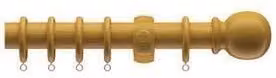 New Edge Blinds 28mm Wooden Curtain Pole Set in White, Beige and Brown, Width: 150 cm