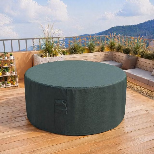 STILVORA Waterproof Round Garden Furniture Cover in Green, Diameter: 193 cm