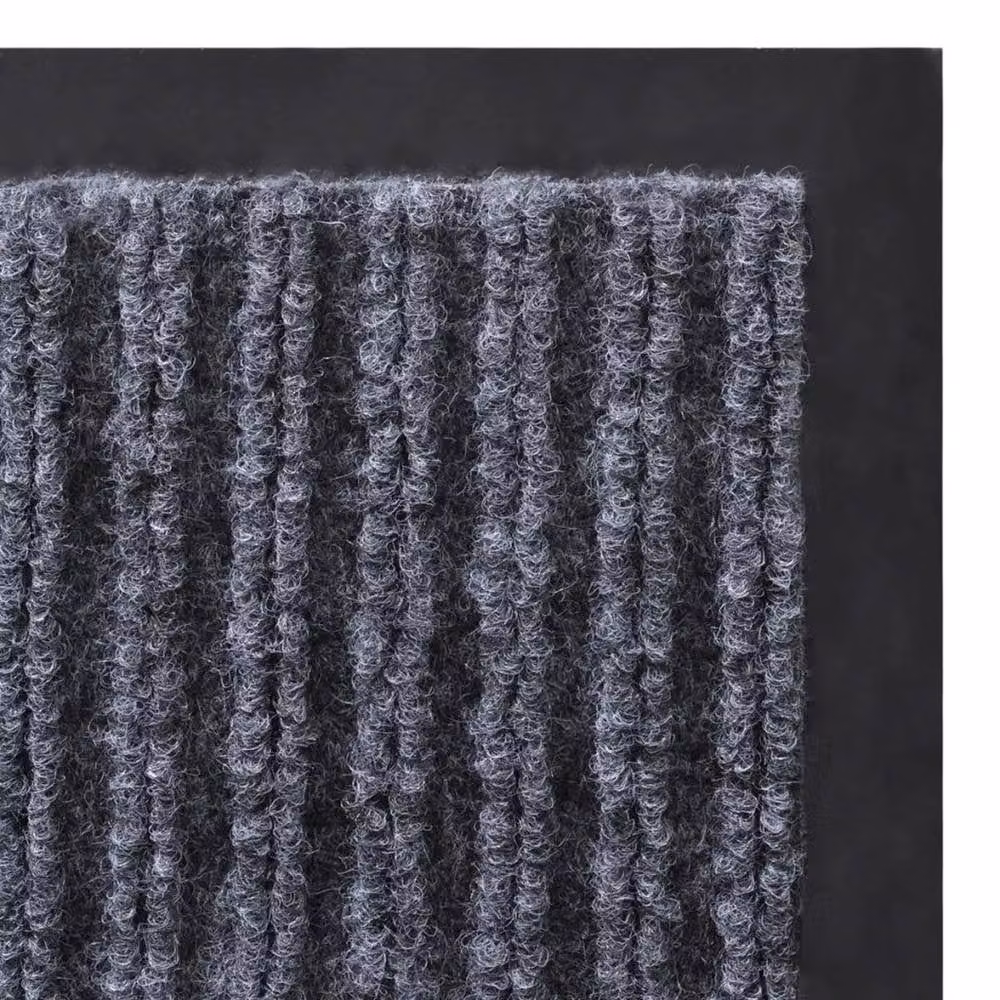 Kelvenix Grey Striped Non-Slip PVC Round Door Mat, Diameter: 100 cm