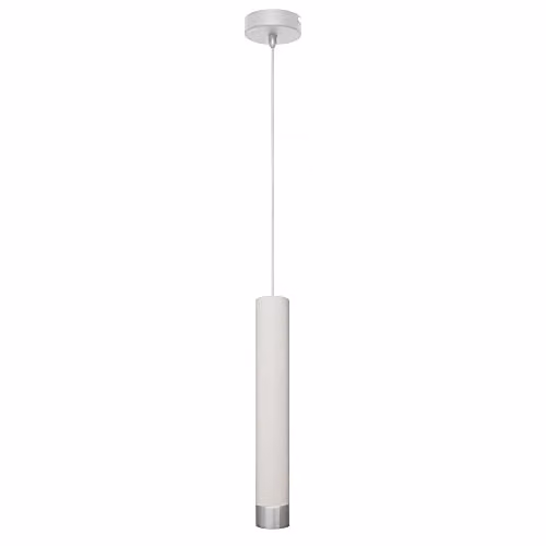 Netlighting Tuba Slim Suspended Pendant Ceiling Light in White and Chrome, Diameter: 10 cm