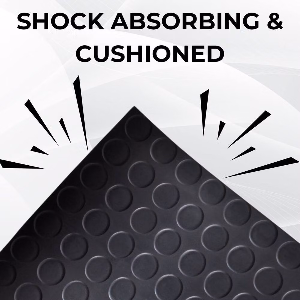 Ark Mat Black Rubber Geometric Flooring Matting W: 100 cm, L: 1000 cm, H: 0.3 cm – 6