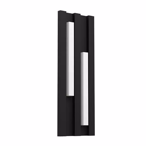 Eglo Fandina LED Outdoor Wall Light, Black Rectangular Up and Down Metal Fixture, IP55 – 1