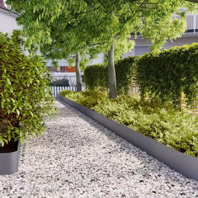 Berkfield Home Lawn Edgings, 30 Pieces, Anthracite and Silver, Cold-rolled Steel, W/H: 20 x 103 cm