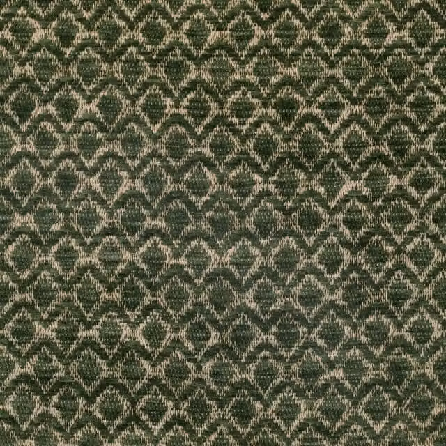 HOUSE Llewelyn-Bowen Divina Graphic Chenille Fabric in Forest Green and Gold