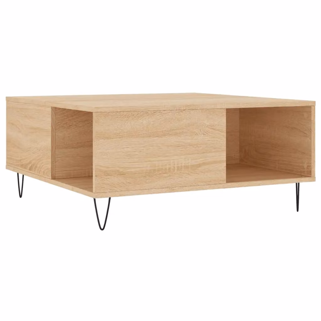Berkfield Home Sonoma Oak Coffee Table in Brown, W: 80 cm, D: 80 cm, H: 36.5 cm – 2
