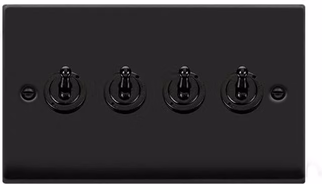 SE HOME Black Flush Plate Modern Plastic Switch