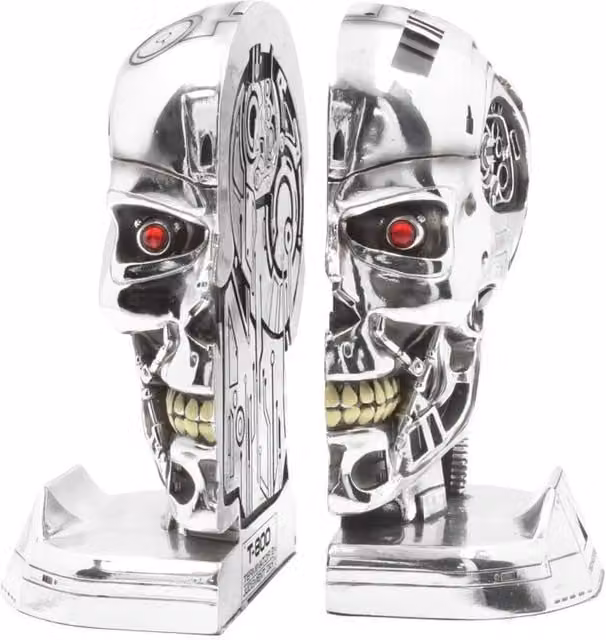 Nemesis Now! T-800 Terminator 2 Judgement Day Silver Bookends, Height: 18.5 cm