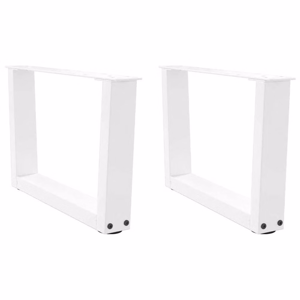 Berkfield Home V-Shape Dining Table Legs, 2 Pieces, White Steel