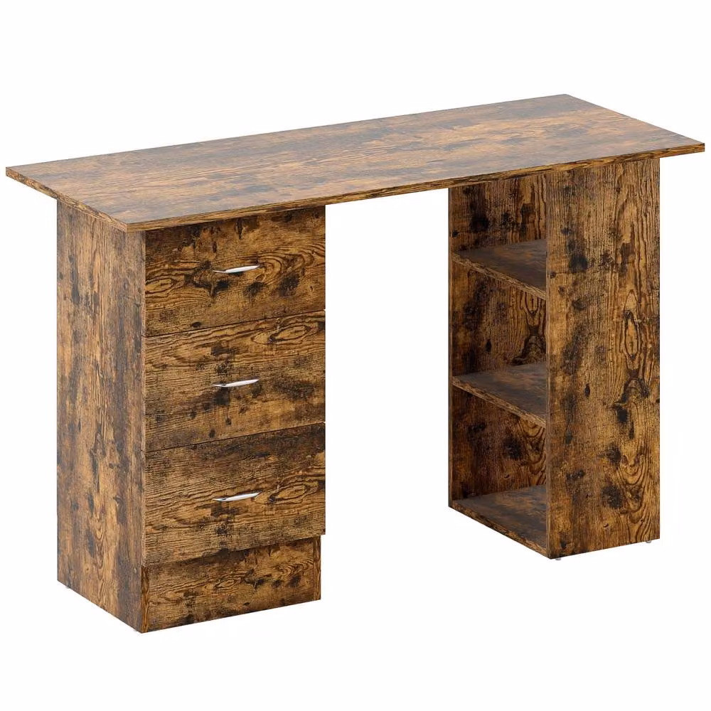 Wyld Haus Lomoto Writing Desk in Rustic Brown, W: 120 cm, H: 72 cm – 2