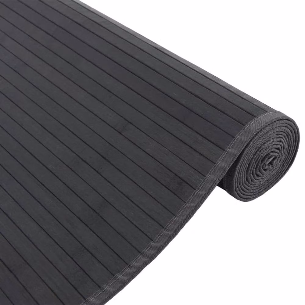 Berkfield Home Rectangular Bamboo Rug in Grey, W/D/H: 80 x 1000 cm – 4