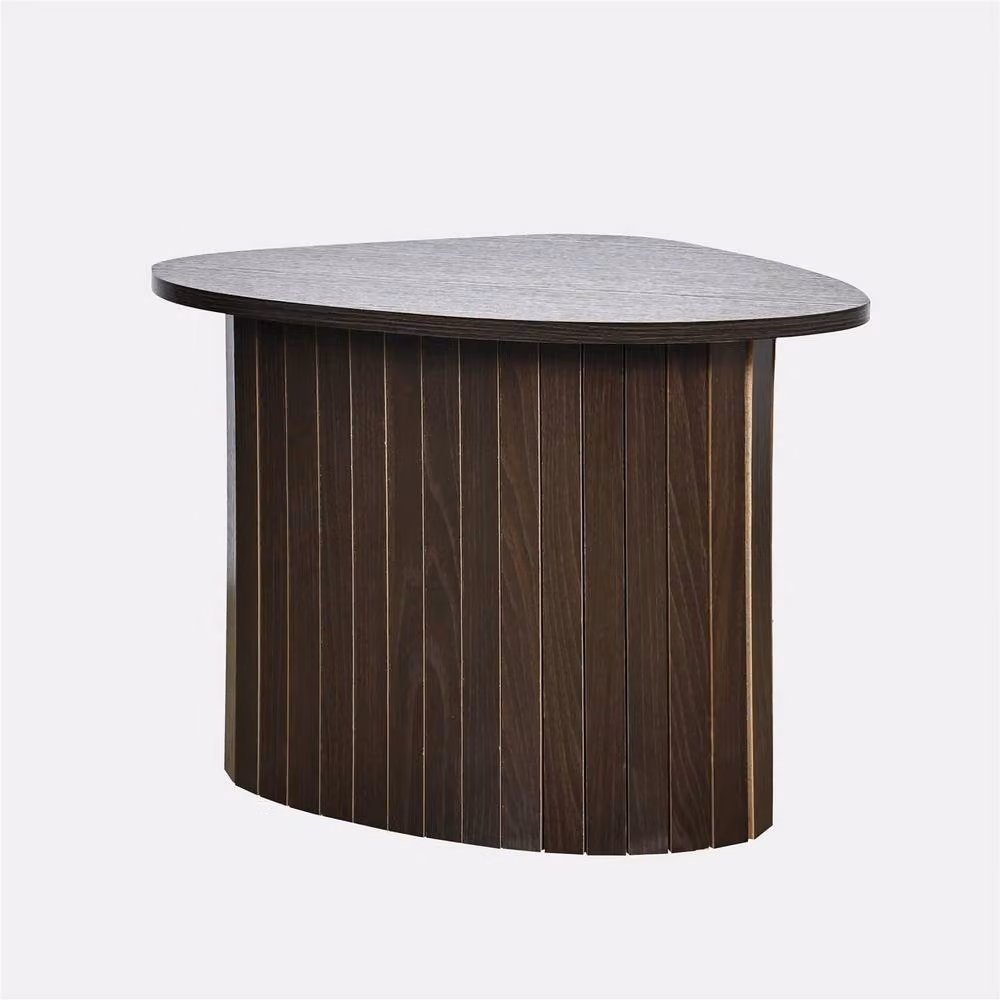 OHS Madison Ribbed Round Side Table in Dark Brown – 3