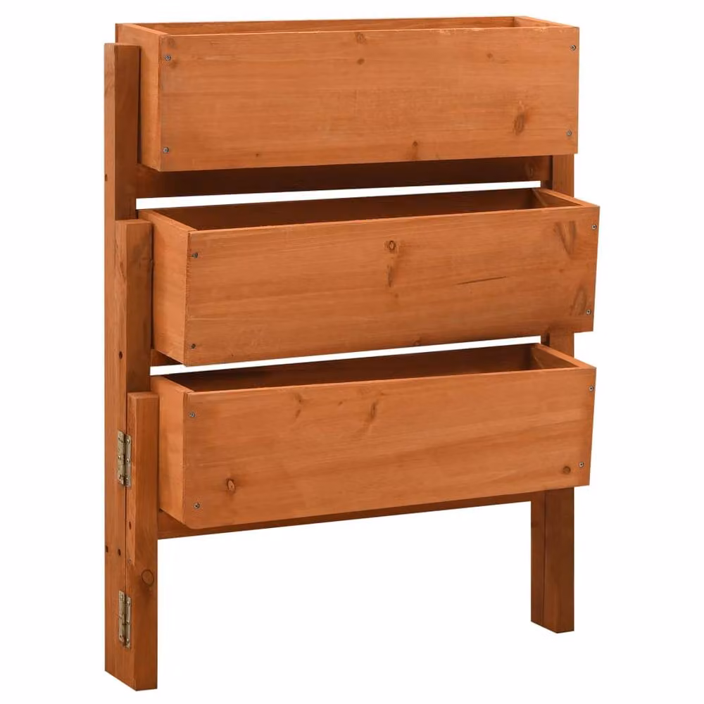 Berkfield Home Green Garden Folding Planter in Orange, Solid Firwood, W: 60 cm, D: 14 cm, H: 75 cm – 2