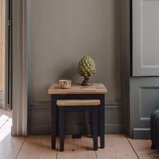 Florence Nest of Tables in Navy Blue Wood