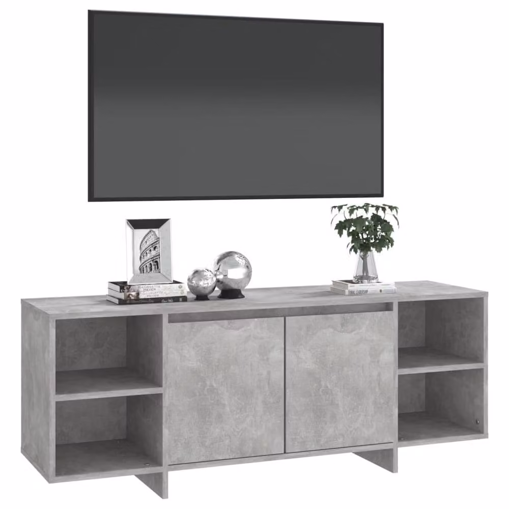 Berkfield Home Modern TV Cabinet in Concrete Grey, W/D/H: 130 x 35 x 50 cm – 3