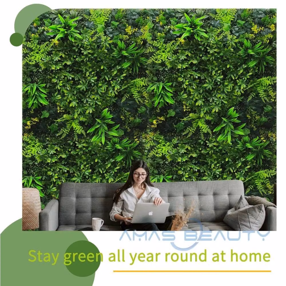 KORVIXA Green Artificial Floral Living Wall Panels, W/H: 100 x 100 cm – 3