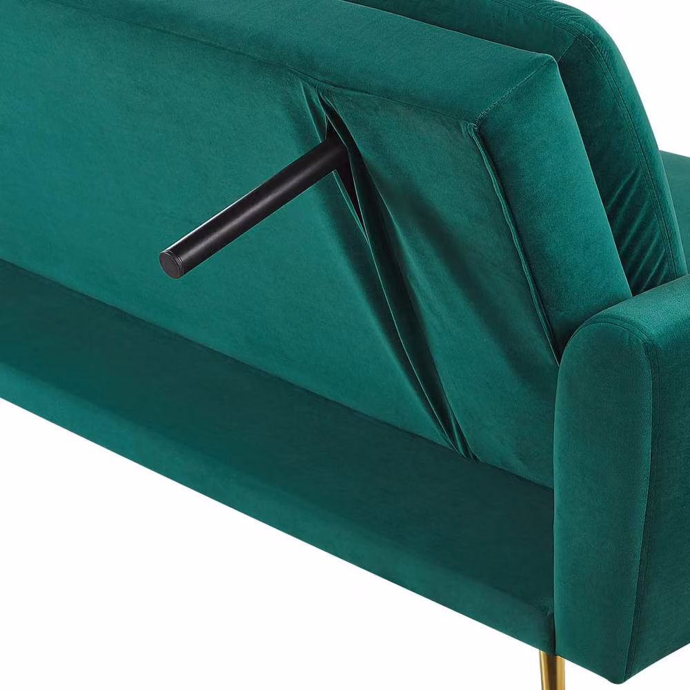 Wyld and Coco 3 Seater Velvet Sofa Bed in Dark Green with Click Clack Mechanism – 6